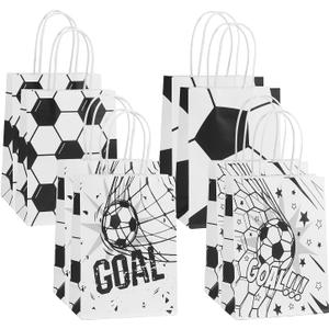 3 x Colodeol 8 Pcs Soccer Themed Party Gift Bags with Handles – Soccer Party Favor Bags, Paper Goodie Bags Treat Candy Bags for Kids Adults Soccer Party Supplies