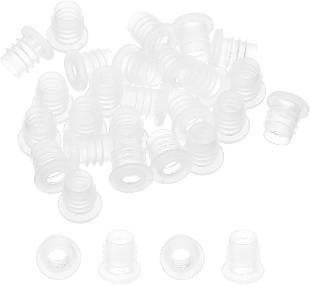 PATIKIL Bottle Adapter 0.28"/7mm, 25 Pcs Press in Bottle Adapter Plugs for Oral Dispenser Liquid Oil Plastic Glass Bottles Stopper, Clear
