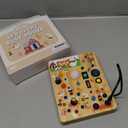 Joyreal Wooden Busy Board with LED Light, Montessori Toddler Toys, Wooden Sensory Board, Toddlers Activity Travel Toys for Boy & Girl Birthday Gift (Forest Theme)