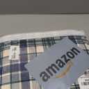 RUVANTI 100% Cotton Sheets  King Size Percale Bedding, Cooling & Breathable Floral Design, Durable with a Crisp, Soft & Comfortable Feel, 16" Deep Pocket, 4-Piece Set, Greenish Blue Plaid