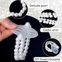 baotongle 24pcs Corsage Wristlet Bracelet Wrist Corsage Prom Elastic Pearl Bands Wedding Corsages Pearl Bracelet Wedding Wristlets DIY for Bridesmaid Bridal Shower Party(24)