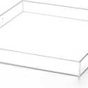 Extra Large Clear Modern Acrylic Ottoman Tray with Cutout Handles 22x22 Inch Over-Sized Serving Tray Organizer Boot Tray Decorative Tray for Living Room Bedroom Entryway and Kitchen Tabletop