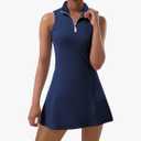 Tennis Dress for Women, Tennis Golf Dresses with Built in Shorts and Pockets for Sleeveless Workout Athletic Dresses,S