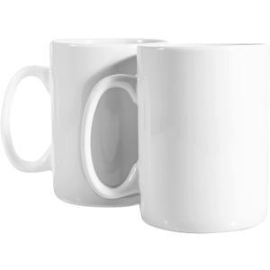 30oz Super Large Ceramic Coffee Mugs Large Handles Set of 2 (White)