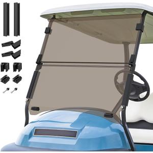 Golf Cart Windshield for Club Car Precedent,Tempo,Onward 2004-up Gas/Electric Golf Carts, Foldable PC UV Resistant Tinted Windshield (37.59"W x 33.96"H)