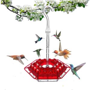 Hummingbird Feeders for Outdoors Hanging, 10 oz Wild Bird Feeder with 30 Feeding Ports, Hummingbird Feeder and Built-in Ant Moat, Easy to Clean and Refill