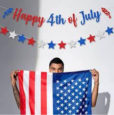  Red White Blue Patriotic Fourth of July Garland Banner