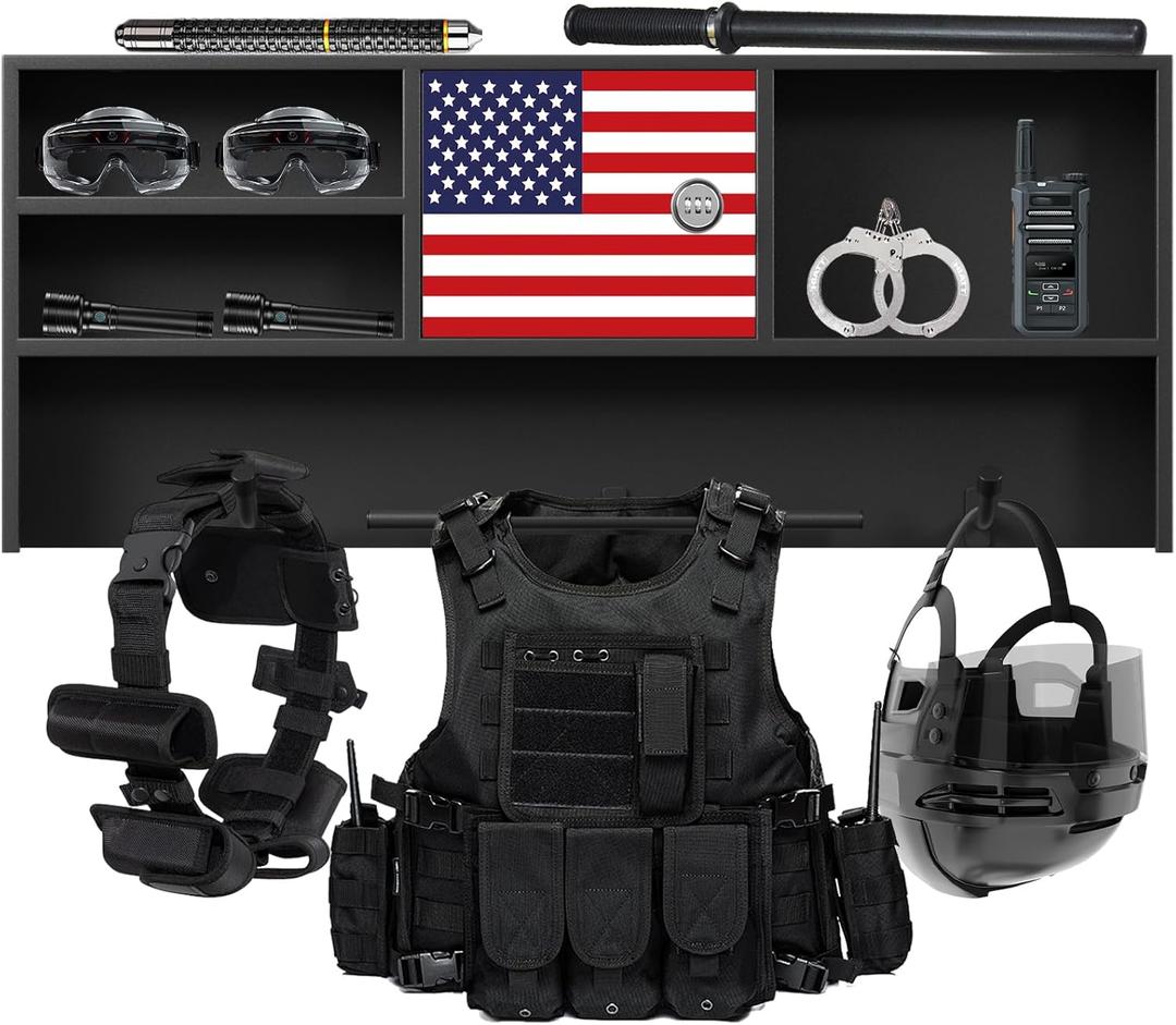 Police Gear Organizer Rack - Police Tactical Vest Hanger Holder Law Enforcement Storage Stand Safe Gift for Police Officer