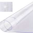 VEVOR Plastic Table Cover, 42 x 42 Inch 2.0 mm Thick Clear Round PVC Desk Mat Protector, Waterproof & Easy Cleaning Desk Pad Tablecloth, for Office, Dresser, Dining Room, Night Stand