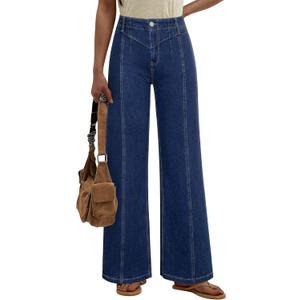 Womens Wide Leg Jeans High Waisted Baggy Jean Fashion Stretch Jeans for Women Trendy Slim Butt Lift Jean Pant (XL)