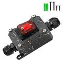 IP67 Waterproof Inline Switch with Red Light Rocker Button, On Off Toggle Switch for AC/DC 20A-125V,16A-250V,30A-24V,35A-12V DPST, Outdoor/Indoor Two-Side Entry & Exit Line