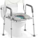 Xilingol Raised Toilet Seat with Handles and Back,350lb Bedside Commode Chair with Arms, 4-in-1 Adjustable and Portable Bathroom Chair for Adults, Seniors, Elderly, Handicapped, Disabled (backrest)