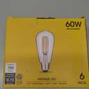 Vintage LED Edison Bulbs 6W, Equivalent 60W Incandescent, Warm White 2700K, ST58 Antique LED Filament Bulbs with 90+ CRI, E26 Medium Base,Dimmable, Clear Glass, Pack of 6