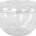 ECO PRODUCTS Compostable Clear PLA Plastic 32oz Salad Bowl With Lid, Case of 150, Grab 'n' Go Round Cold Takeout Food Containers, Renewable Plant-Based, Disposable, ASTM Compliant, BPI-Certified
