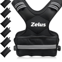 ZELUS Weighted Vest for Men and Women 11-20lb Vest with 6 Ironsand Weights for Home Workouts | Adjustable Body Weight Vest Exercise Set for Cardio and Strength Training