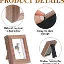 2x3 Mini Picture Frames, Small Wooden Photo Frame Tiny Wood Wallet Size Frames Brown Wooden Standing Photo Frame with Clear Glass for TableTop and Wall Mounting