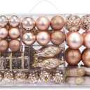 Christmas Balls Tree Ornament Set Shatterproof Assorted Hanging Decorations in a Hand-held Gift Package for Xmas Tree Decor72ct, Champange