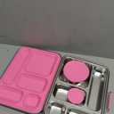 Stainless Steel Bento Box Kids, Kids Metal Bento Lunch Box BPA Free Lunch Box Containers 304 Stainless Steel Bento Box for School and Office(Pink)