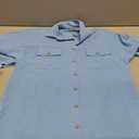 Bsubseach Womens Modern Swimsuit Cover Up Blouse Button Down Shirt Dresses Tops Sky Blue XS
