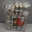 100ct Christmas Ball Ornaments Set - Assorted Shatterproof Hanging Tree Ornament Set with Reusable Hand-held Gift Package for Xmas Tree Holiday Party and Home Decor (Champagne)