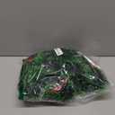 16.4 Ft Dark Green Frost Tip Metallic Tinsel Garland with 50 Warm LED Lights, Artificial Xmas Tree Decoration for Indoor Outdoor, Holiday Party Supplies