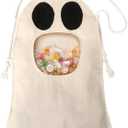 Halloween Trick or Treat Tote Bags for Kids, Halloween Reusable Ghost Candy Bag, Halloween Buckets and Baskets for Trick or Treating, Bolsitas Para Dulces De Halloween, Cute Halloween Costume