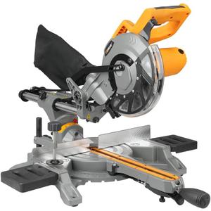Hoteche 8-1/4-Inch Miter Saw 12.5A Sliding Compound Single Bevel Chop Saw with Laser and Blade for Wood and Metal Working