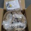 3-Light Plug in Pendant Light Fixtures Chandelier with Switch 22FT Industrial Ceiling Hanging Lamp Cord Farmhouse Cable DIY Including DIY Lotus lampshade (Brown)