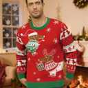 Roadbox Ugly Christmas Sweater Men 2025, Unisex Funny Christmas Sweatshirt, Warm Winter Holiday Pullover for Women Couples (Red, XL)