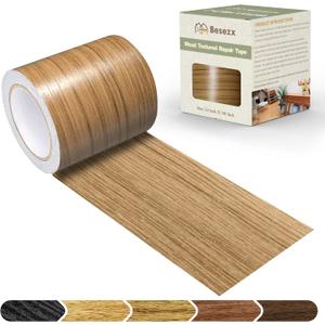 Besezx Wood Grain Tape, 2.4" X15', Self Adhesive Wood Grain Repair Patch for Tables, Chairs, DIY,Baseboards, Doors, Windows, Floors and Furniture Renovation.Natural Wood Grain