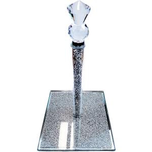 Paper Towel Holder Countertop - Heavy Duty Paper Towel Dispenser with Glass Crystal Top & Sparkle Base, One-Handed Operation for Kitchen Island, Bathroom & Party Decor, Kitchen Decor
