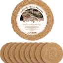 13.8 in Round Woven Placemats Plate Chargers Set of 10, Rattan Wicker Table Mats Chargers for Dinner Plates Boho Farmhouse Rustic Place Mats for Dining Table Decor (Natural Color)