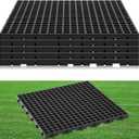 5 Pcs 23.6 x 23.6 in Heavy Duty Ground Protection Mats Drive on Lawn Grid, Heavy Weight Drain Grate Interlocking Non-Slip Floor Mat, 6613 lb Load for Gravel Grid Permeable Pavers