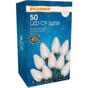 SYLVANIA 50 Lt C9 Faceted Warm White Set LED Lights