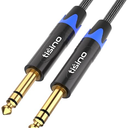 Tisino 1/4 inch TRS Cable, Quarter inch 1/4 TRS to TRS Balanced Stereo Audio Cable Male to Male Pro Interconnect Cable Guitar Cable, Nylon Braid - 3 FT