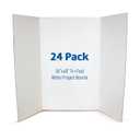 Flipside Products 36 x 48 Project Boards for Presentations, Science Fair, School Projects, Event Displays and Trifold Picture Board, Proudly Made in USA - Clay White - 24 Pack