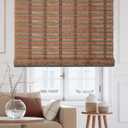 30" x 64" Bamboo Roman Shades, Blackout Window Blinds