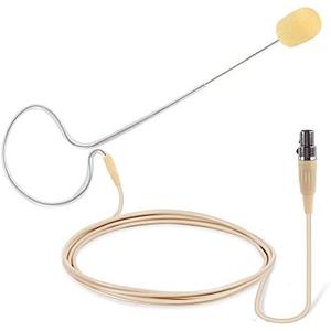 PYLE-PRO On-Ear Audio Condenser Microphone - Portable Omnidirectional Wired Headset Condenser Mic With 4 Pin Mini XLR Cable and Windscreen - Works with Shure System - PMEMS10 (Skin Tone), Beige