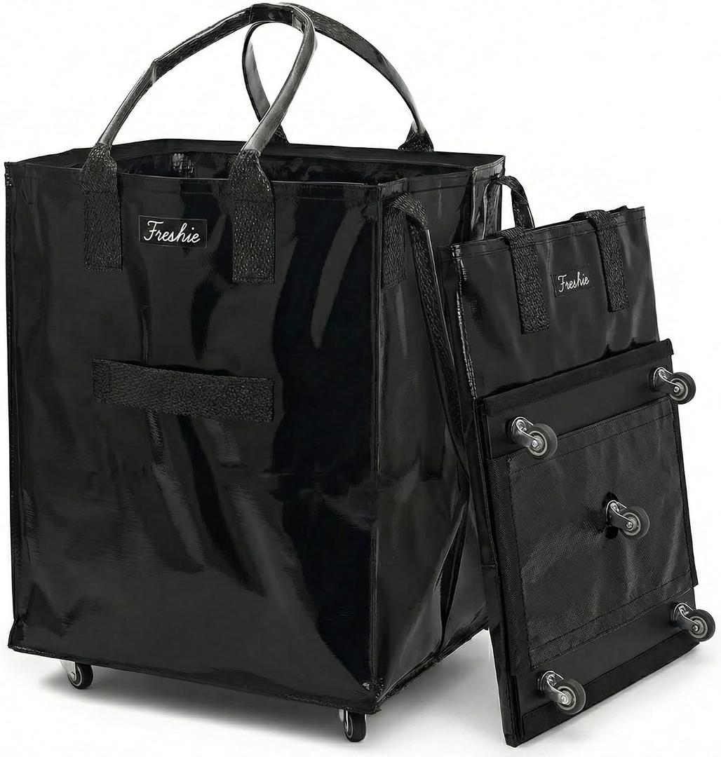 FRESHIE Insulated Food Delivery Bag with Cup Holders Drink Carriers Premium XXL, Great for Beverages, Grocery, Catering, DoorDash, Uber Eats, PostMates, Large