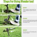 Weed Puller Tool - Dandelion Weed Puller Tool Stand Up Heavy Duty,Made with 40''Long Handle & Quick-Release Weed Ejector Mechanism & 4 Robustness Manganese Steel Claws,Hard to Break