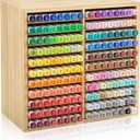 11-Tier Bamboo Marker Organizer with 22 Compartments - Holds 176 Art Markers, No Assembly Horizontal Storage Marker Rack, Bamboo Pen Holder for Desk, Classroom & Office Stationery