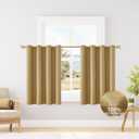 ChrisDowa 100% Blackout Mustard Yellow Solid Curtains 45 Inches Long 2 Panels for Bedroom Living Room,Farmhouse Room Darkening Thermal Insulated Soundproof Grommet Top Window Treatment Drapes,52x45