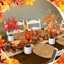 Chuangdi 6 Pcs Artificial Fall Thanksgiving Flowers in Vase 11.8 Inch Fall Thanksgiving Table Centerpieces Faux Potted Plant Fake Flowers in Pot Table Decor for Home Office Party Kitchen(Flower)