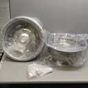 17" Wheel Simulators, 304 Polished Stainless Steel Simulator Kit, 2 Front and 2 Rear Wheel Covers, 8 Lug 4 Hand Hole, with Bolt Kit Fit for Ford F350 Trucks(2005-2021) (17IN)