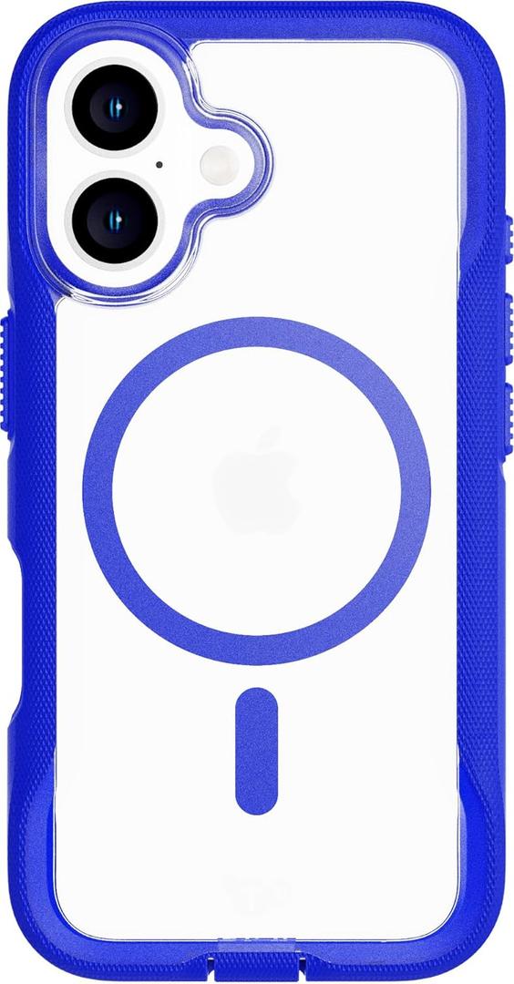 Tech21 EvoPro for iPhone 16 Compatible with MagSafe - Impact Protection Case 21x Military Standard Tested - in Clear/Blue