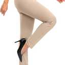 Rammus Womens High Waist Dress Pants with Pockets Business Casual Work Pants for Women Stretchy Skinny Slacks for Office (Large, Khaki)