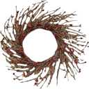 CWI Gifts Pip Twig Wreath Rings - 18 Inch - Wreath Decor for Front Door and Candle Decorating - Burgundy