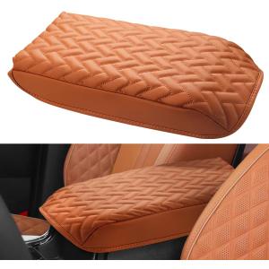 Center Console Cover Fit for Kia Sorento (MQ4) 2021 2022 2023 2024 2025 Armrest Cover Center Console Pad PU Leather Armrest Seat Box Cover Protector Sorento Accessories Anti-Scratch Orange