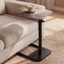 YUHFERA 360 Swivel Sofa Tray Table for Couch Arm - Height Adjustable Rotatable End Table for Bed or Chair with Phone & Tablet Slots, TV Tray Table, Side Table Tray for Small SpacesGray