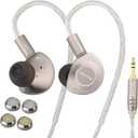 Delci AE Hi-Fi IEMs, 10mm DLC+PU Dynamic Drive in-Ear Monitors with Interchangeable Tuning Nozzles, 5.3g Ultralight CNC Aluminum Wired Earbuds, Detachable 164-Core Silver-Plated Cable(3.5mm)